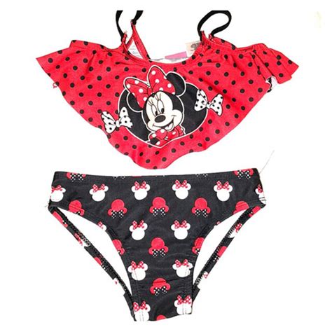 Girls Bikini Disney Minnie Mouse 2 Pc Bathingsuit Swimwear Ebay