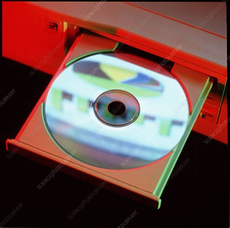 Compact Disc In A Computer CD ROM Disc Drive Stock Image T410 0084