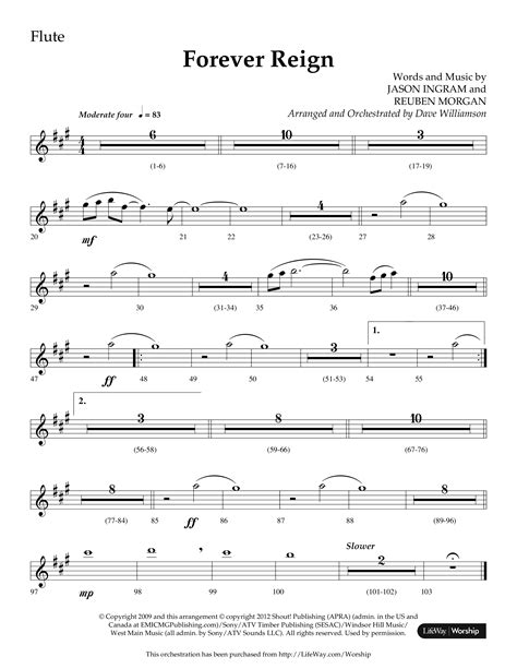 Forever Reign Choral Anthem Satb Flute Sheet Music Pdf Lifeway