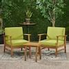 Noble House Perla Teak Brown Piece Wood Patio Conversation Seating