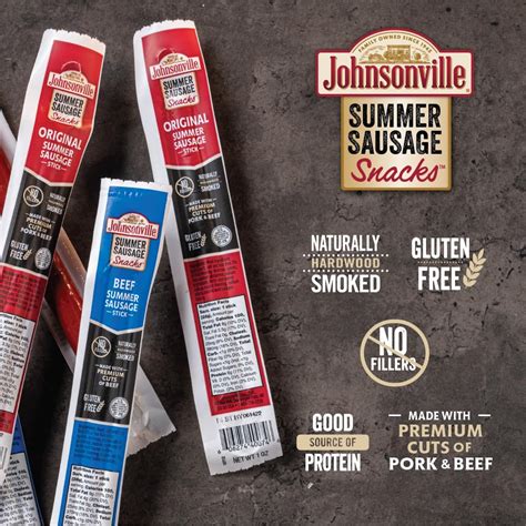 Johnsonville Beef Summer Sausage Sticks Convenient Snack Size