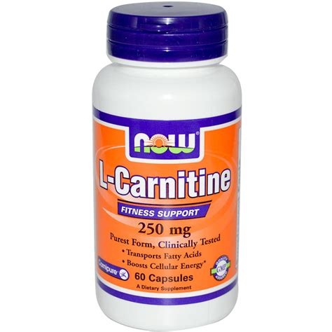 L карнитин NOW L carnitine 250 mg 60 капс ID 251542899 цена 386