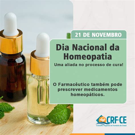 CALENDÁRIO de Novembro Dia Nacional da Homeopatia CRF CE