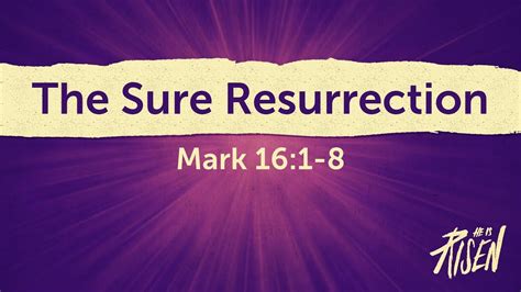 The Sure Resurrection Mark 161 8 Youtube