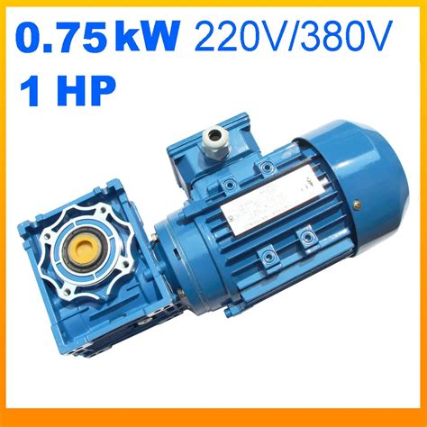 0 75kw 1hp Ac 220v 380v Three 3 Phases One Phase Worm Gear Motor Low