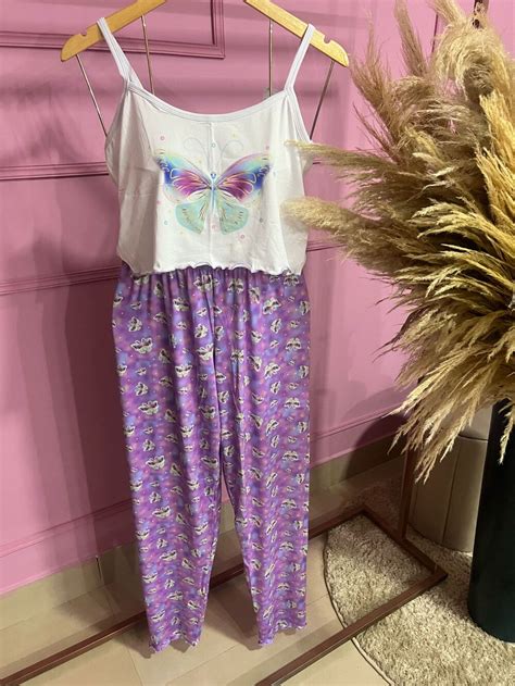 PIJAMA BLOGUERINHA ADULTO CALÇA 3006 BORBOLETA LILAS Império Lingerie
