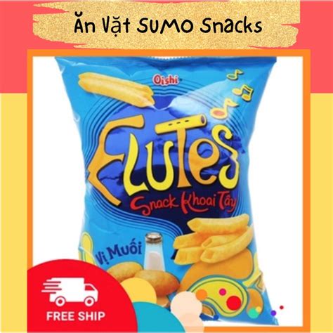 Bim Bim Snack Oishi Khoai Tây Flutes Vị Muối 35 40g Ăn Vặt Sumo Snack