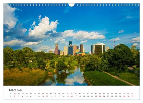 Houston Space City Wandkalender 2024 DIN A3 Quer CALVENDO