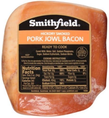 Smithfield® Hickory Smoked Pork Jowl Bacon 1 Lb Frys Food Stores