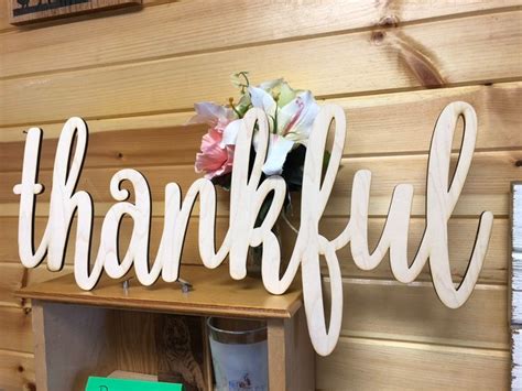 Thankful Words Thankful Wall Decor Wood Word Cut Out Wooden Thankful