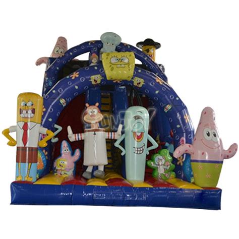 Sj Sl14005 20 Spongebob Inflatable Slide Double Lane