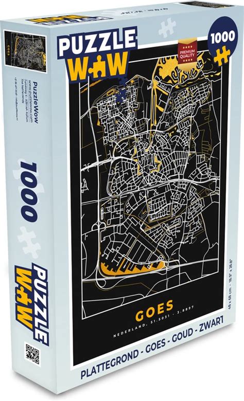 Puzzel Plattegrond Goes Goud Zwart Legpuzzel Puzzel 1000