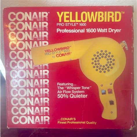 Conair Pro Hair Conair Pro Yellow Bird Hair Dryer Vintage 8s New Old Stock Poshmark