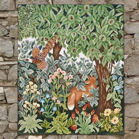 Beth Russell Needlepoint Tapestry Kit Greenery Fox And Pheasant Wallhan