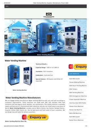 Water Vending Machine | PDF | Free Download