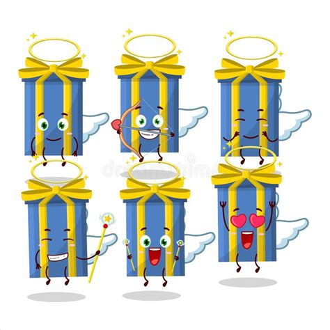 Blue Long T Box Cartoon Designs As A Cute Angel Character Stock