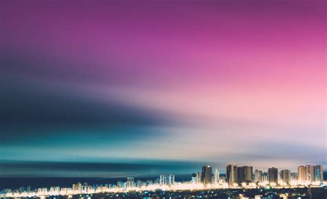 Skyline Purple City Skycrapper 4k, HD Photography, 4k Wallpapers ...