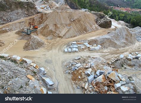 Carrara Italy Marble Quarry Fantiscritti Valley Stock Photo