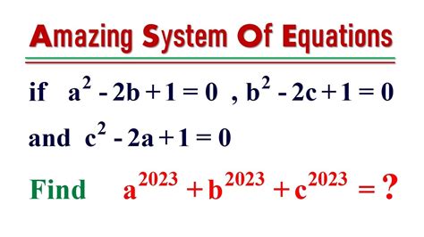 A Very Nice Algebra Challenge Math Olympiad Preparation YouTube