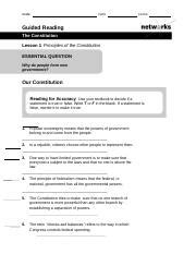 Guided Reading Activity The Constitution Principles Of The Constitution