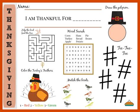 Free Printable Printable Thanksgiving Placemats Web Using A Home