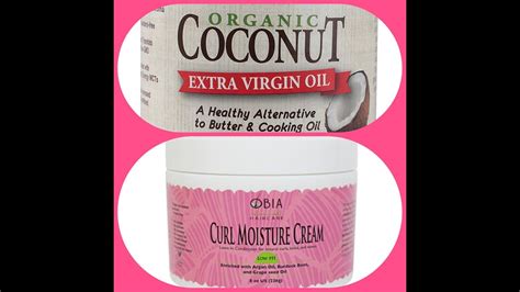 Wash N Go Using Obia Naturals Curl Moisture Cream And Coconut Oil Youtube