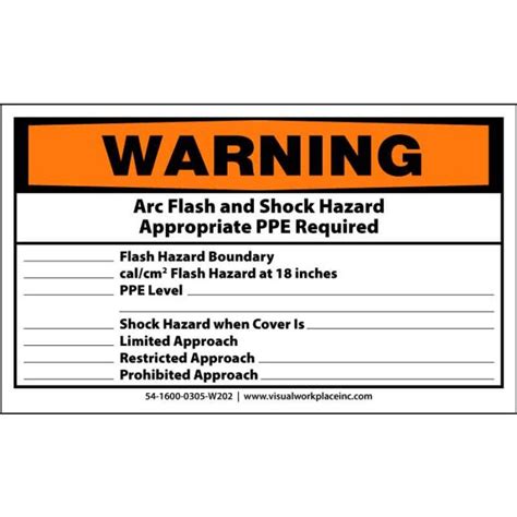 Osha Polylabel Warning Arc Flash And Shock Hazard Appropriate Ppe