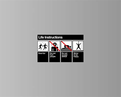 Life Instructions Illustration Motivational Minimalism Humor Simple