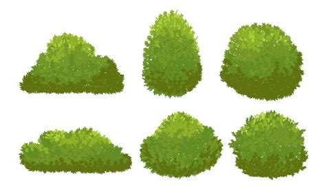 Cartoon river bank with dense bushes Royalty Free Vector