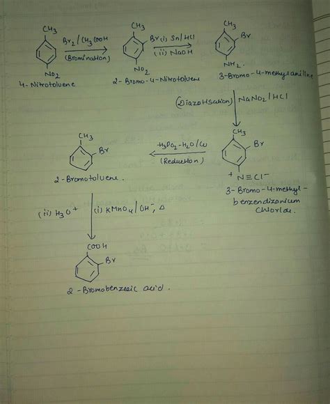 How To Convert 4 Nitrotoulene To 2 Bromobenzoic Acid