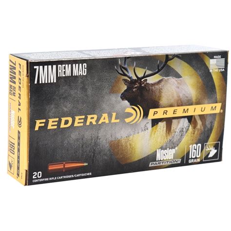 Federal Premium 7mm Remington Magnum Ammo 160 Gr Nosler Partition