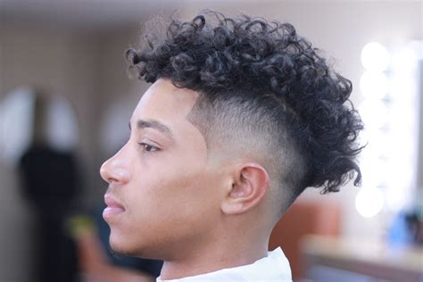 Fade And Perm Haircut For Black Men Wavy Haircut