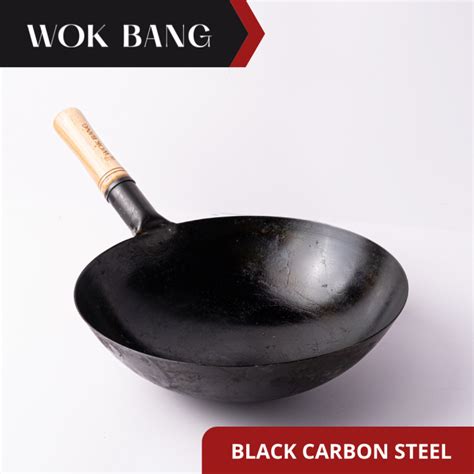 34cm 36cm 38cm Wok Bang Non Stick Wok Pan Heavy Duty Carbon Steel