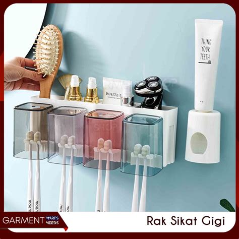 Jual Dispenser Odol Rak Sikat Gigi Kamar Mandi Tempat Sabun Gantung