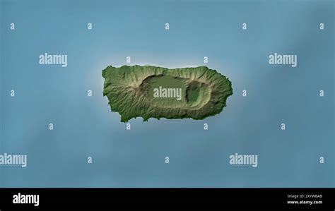 Anatahan Island In The Philippine Sea On A Colored Elevation Map Stock