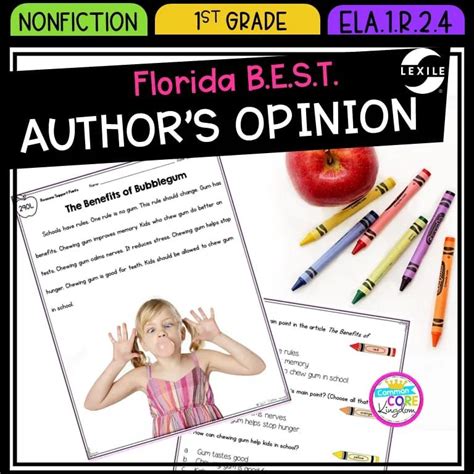 Authors Opinion 1st Grade Florida Best Standards B E S T Ela 1