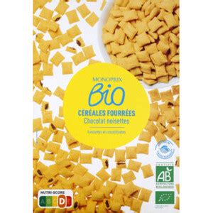 Monoprix Bio Céréales fourrées chocolat noisettes bio 325g Monoprix