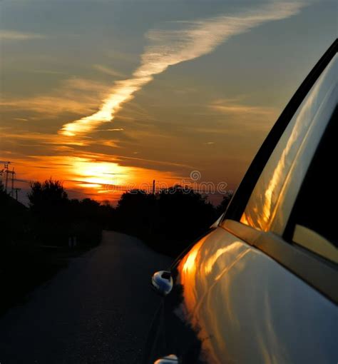 Driving Away From The Sunset Stock Photo - Image of skies, gods: 95834200