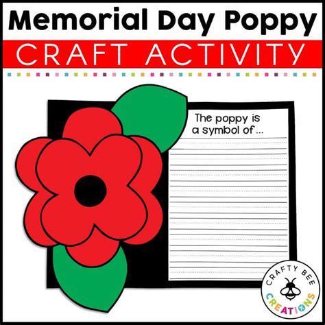 Memorial Day Poppy Craft Activity - Crafty Bee Creations