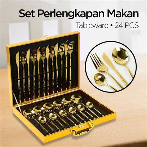 Jual Set Alat Makan Perlengkapan Sendok Garpu Pisau Cutlery Buah