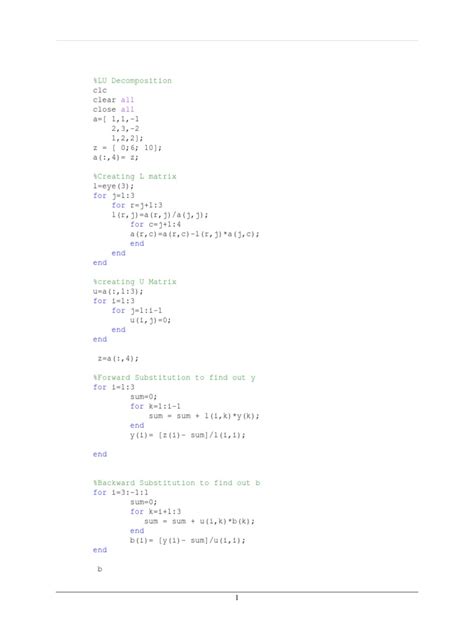 %LU Decomposition: All All | PDF