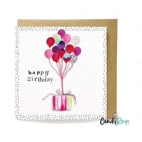 Happy Birthday Balloon Card, Daughter Birthday Card - Etsy