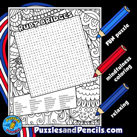 Ruby Bridges Word Search Puzzle Activity Page Black History Month