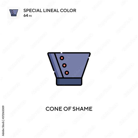 Cone of shame Special lineal color icon.Cone of shame icons for your ...