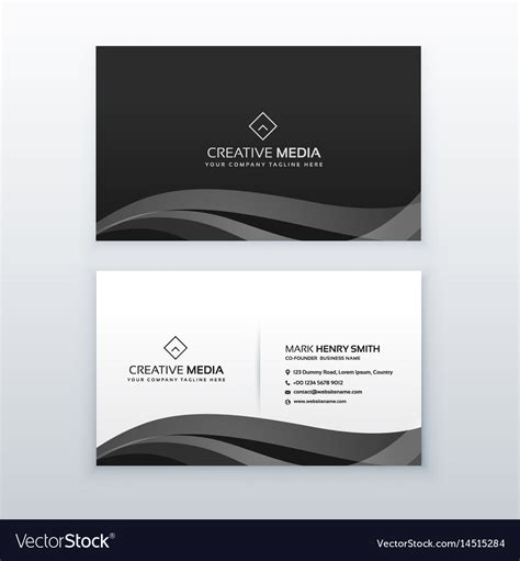 Modern professional dark business card design Vector Image