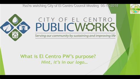 City Of El Centro Council Meeting 5 15 2018 YouTube