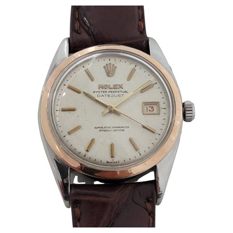 Homme Rolex Oyster Datejust Ref 6075 36mm 14k SS Automatic 1950s