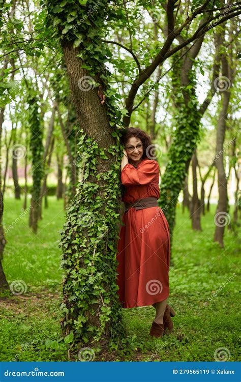 Candid Of A Mature Curly Hair Redhead Woman Stock Image Image Of Lady