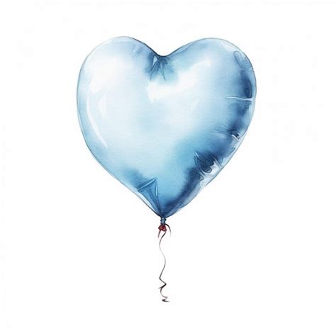 Premium Photo There Is A Blue Heart Shaped Balloon Floating In The