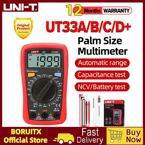 Ready Stockuni T Palm Size Multimeter Resistance Measure Lcd Ac Dc